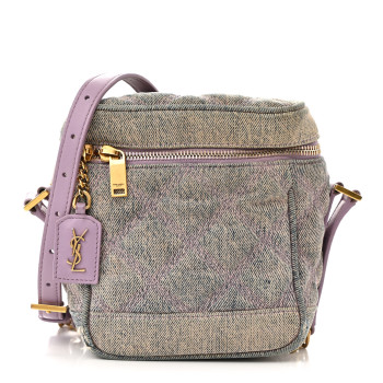 SAINT LAURENT Denim Quilted 80's Vanity Bag Bleached Lilac