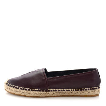 SAINT LAURENT Nappa Vendome Monogram Espadrilles 40.5 Barolo