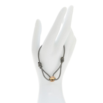 CARTIER 18k Pink Yellow White Gold Trinity Adjustable Cord Bracelet Grey