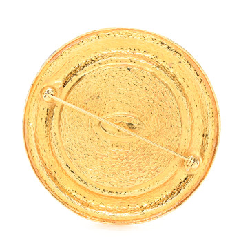 CHANEL 31 Rue Cambon Medallion Brooch Gold