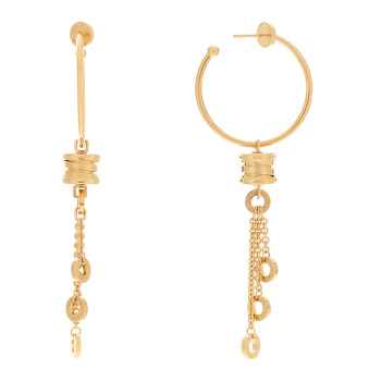BULGARI 18K Yellow Gold B.Zero1 Hoop Earrings