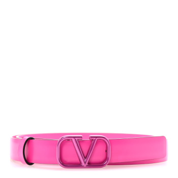 VALENTINO GARAVANI Calfskin VLogo 20mm Belt 85 34 Pink PP