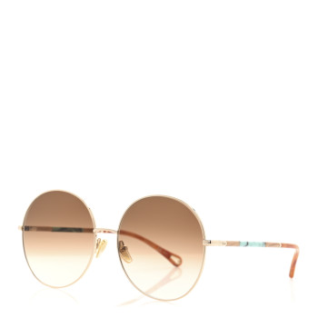 CHLOE Metal Round Sunglasses CH0112S Gold Brown