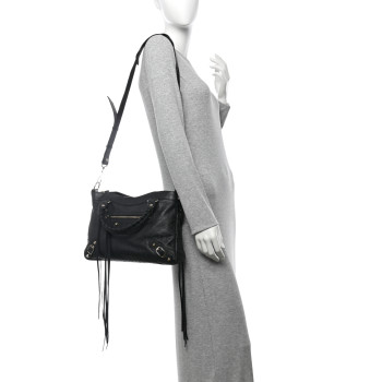 BALENCIAGA Agneau Classic Gold Hardware Town Black