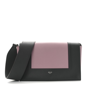 CELINE Shiny Smooth Calfskin Medium Frame Shoulder Bag Liquorice Antique Rose