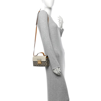 GUCCI GG Supreme Monogram New Sakai Calfskin Mini Padlock Top Handle Shoulder Bag Beige Ebony Mystic White Sun Oil