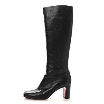 CHRISTIAN LOUBOUTIN Vintage Patent Calfskin Cadrilla Botta 70 Tall Boots 39.5 Black