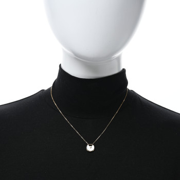 CARTIER 18K Yellow Gold Diamond Mother of Pearl XS Amulette de Cartier Pendant Necklace