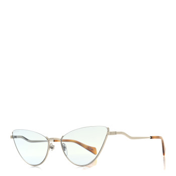 GUCCI Metal Cat Eye Sunglasses GG1006S Silver Light Blue