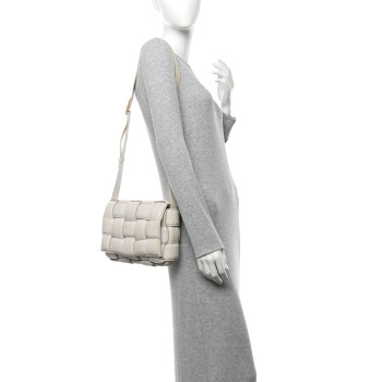 BOTTEGA VENETA Nappa Maxi Intreccio Padded Cassette Crossbody Bag Chalk