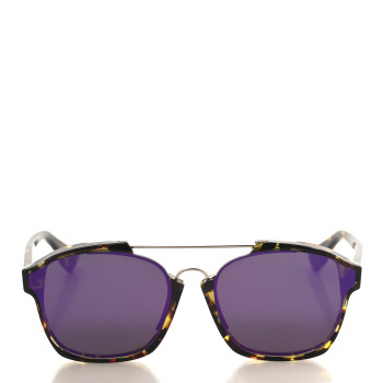 CHRISTIAN DIOR Abstract Square Mirrored Sunglasses Spotted Havana Purple