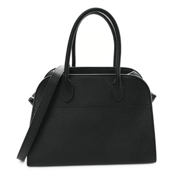 THE ROW Grained Calfskin Soft Margaux 10 Bag Black