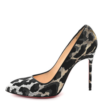 CHRISTIAN LOUBOUTIN Lurex Feline Corneille 100 Pumps 38.5 Black Gold
