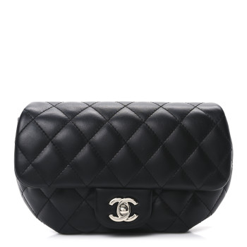 CHANEL Calfskin Quilted CC Uniform Flap Belt Bag Black