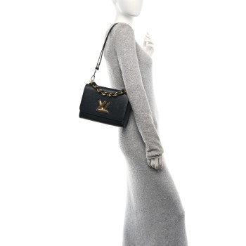 LOUIS VUITTON Epi Twist Braided Strap Shoulder Bag MM Black