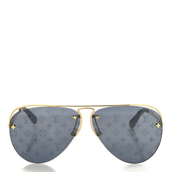 LOUIS VUITTON Metal Monogram Grease Sunglasses Z1172W Gold