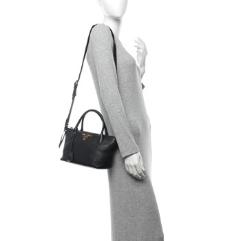 PRADA Vitello Daino Small Tote Black