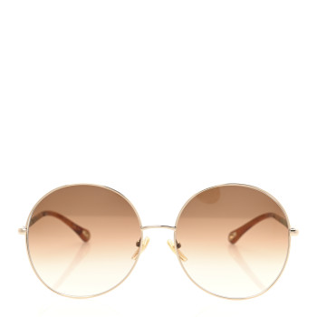 CHLOE Metal Round Sunglasses CH0112S Gold Brown