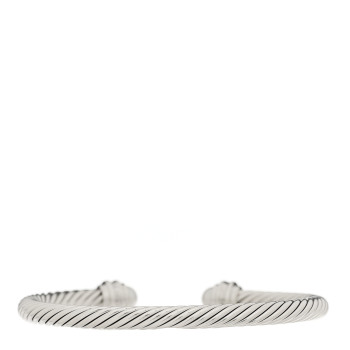 DAVID YURMAN Sterling Silver Diamond Pearl 5mm Cable Classics Princess Bracelet