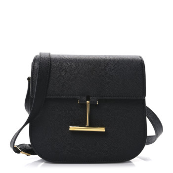 TOM FORD Grained Calfskin Mini T Clasp Tara Crossbody Bag Black