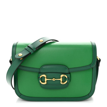 GUCCI Azalea Calfskin Horsebit 1955 Shoulder Bag New Shamarock Emerald