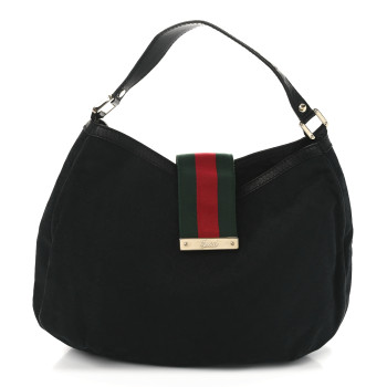 GUCCI Monogram Large New Ladies Web Hobo Black