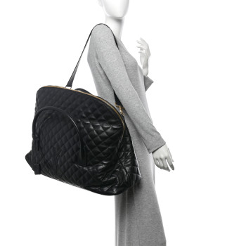 SAINT LAURENT Calfskin Quilted ES Giant Travel Bag Black