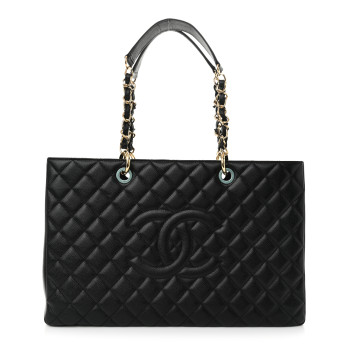 CHANEL Caviar Quilted XL Grand Shopping Tote GST Black