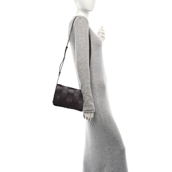 BOTTEGA VENETA Lambskin Maxi Intreccio Small Cassette Crossbody Bag Grape