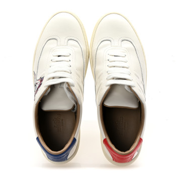 HERMES Calfskin Pegase Pop Womens Quicker Sneakers 36.5 White Multicolor