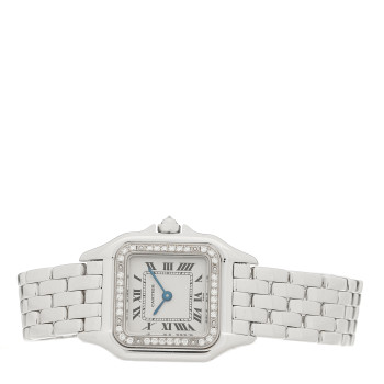 CARTIER 18K White Gold Diamond 22mm Panthere Quartz Watch