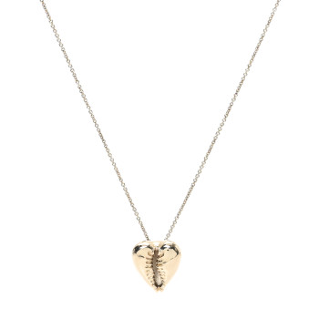 SAINT LAURENT Metal Cowrie Shell Heart Necklace Gold
