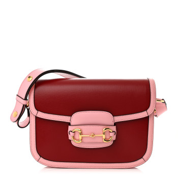 GUCCI Azalea Calfskin Horsebit 1955 Shoulder Bag New Cherry Red Wild Rose