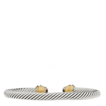 DAVID YURMAN Sterling Silver Diamond Smoky Quartz 5mm Cable Classics Bracelet