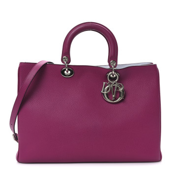 CHRISTIAN DIOR Bullcalf Large Diorissimo Tote Toxic Purple