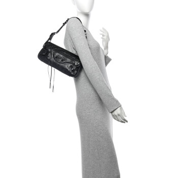 BALENCIAGA Agneau Arena Small Le Cagole Sling Bag Black
