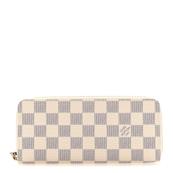 LOUIS VUITTON Damier Azur Clemence Wallet Rose Ballerine