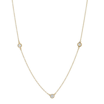 TIFFANY 18K Yellow Gold Elsa Peretti Diamonds by the Yard 3 Station Necklace