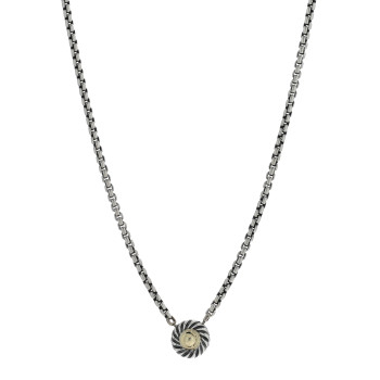 DAVID YURMAN Sterling Silver 14K Yellow Gold Cookie Pendant Necklace