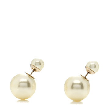CHRISTIAN DIOR Pearl Mise En Dior Tribal Earrings Gold