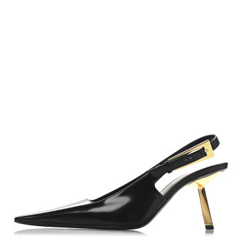 SAINT LAURENT Vitello Marilyn Lee 75 Slingback Pumps 39 Black