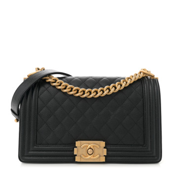 CHANEL Caviar Quilted Medium Boy Flap Black