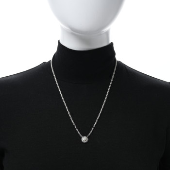 DAVID YURMAN Sterling Silver 18K Yellow Gold Diamond 12mm Pave Cookie Necklace