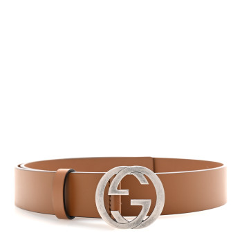 GUCCI Selleria Calfskin Mens Interlocking G 37mm Belt 85 34 Cuir