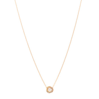 CARTIER 18K Pink White Yellow Gold Diamond Trinity De Cartier Pendant Necklace
