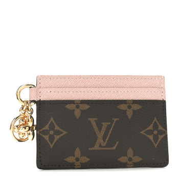 LOUIS VUITTON Monogram LV Charms Card Holder Rose Ballerine