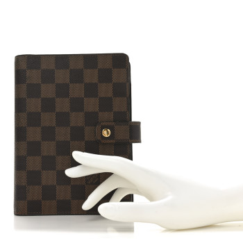 LOUIS VUITTON Damier Ebene Medium Ring Agenda Cover