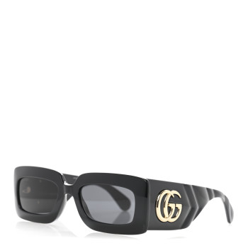 GUCCI Oversized Rectangular Acetate Frame GG Marmont Logo Sunglasses GG0811S Black