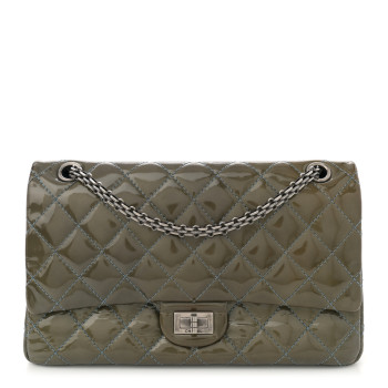 CHANEL Patent Quilted 2.55 Reissue 226 Flap Green