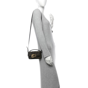 FENDI Fabric Jacquard FF 1974 Phone Baguette Tobacco Moro
